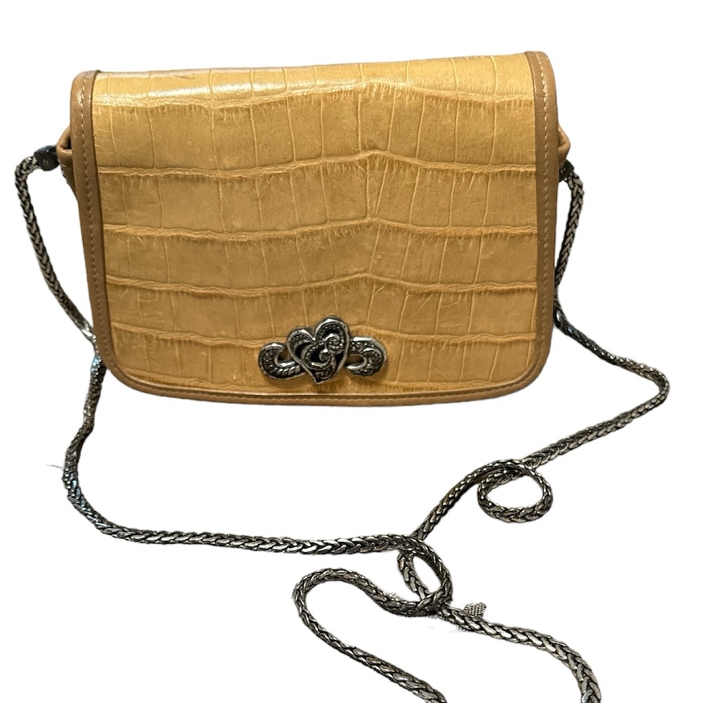 Leather Honey Color Brighton Shoulder Bag / Crossbody Purse